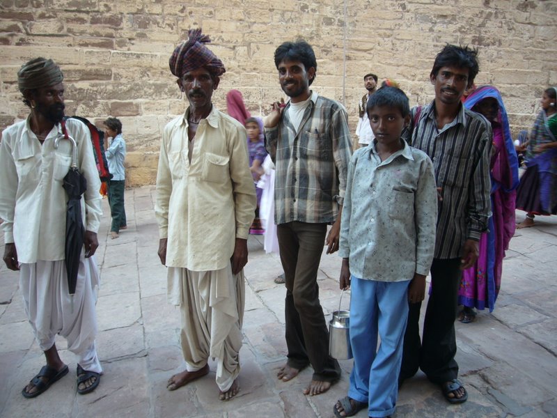 Local tourists and vendors.